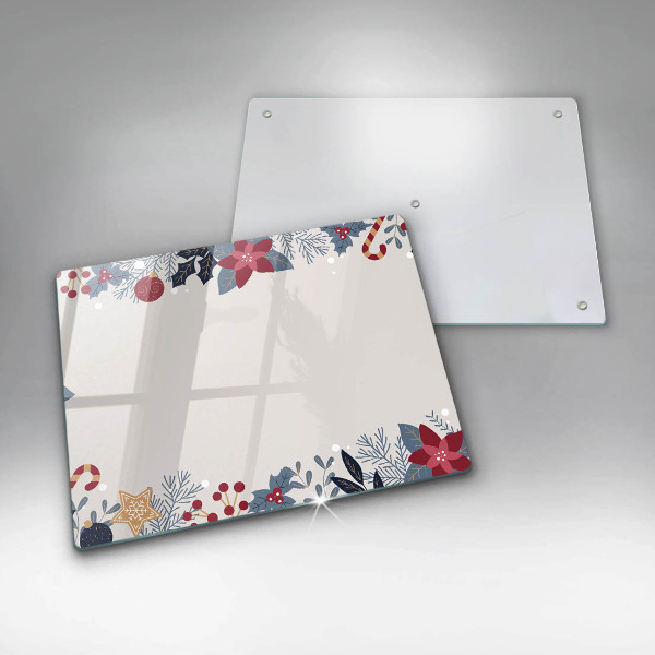 Sklenená doska na krájanie vianočné dekorácie