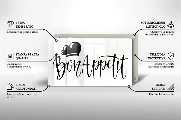 Sklenená doska na krájanie Bon Appetit