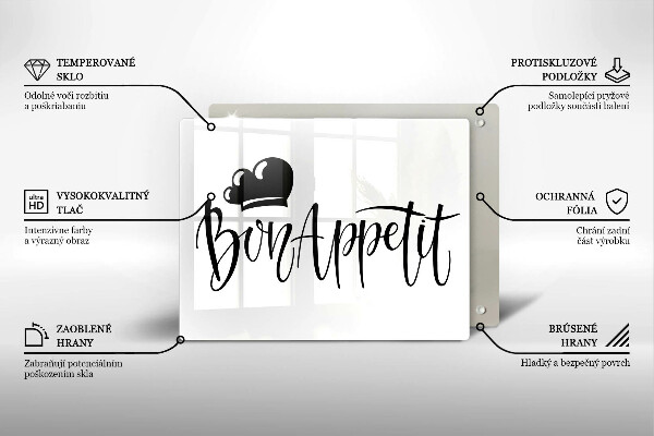 Sklenená doska na krájanie Bon Appetit
