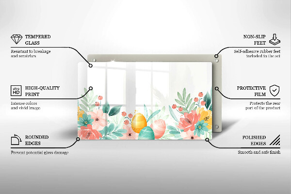 Sklenená doska na krájanie veľkonočné vajíčka