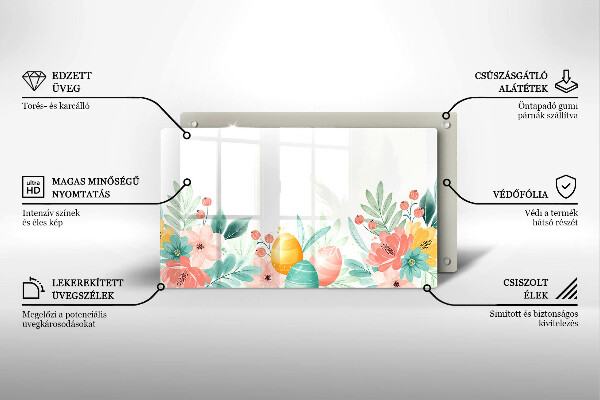 Sklenená doska na krájanie veľkonočné vajíčka