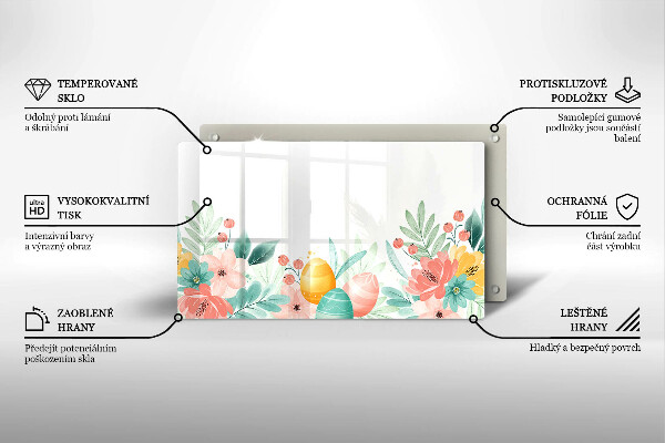 Sklenená doska na krájanie veľkonočné vajíčka