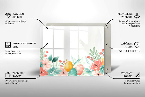 Sklenená doska na krájanie veľkonočné vajíčka