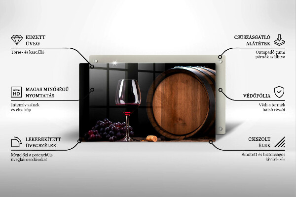 Sklenená doska na krájanie Sudový pohár na víno