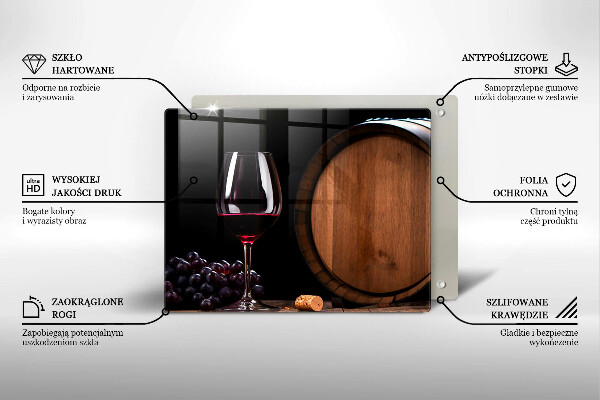 Sklenená doska na krájanie Sudový pohár na víno