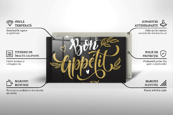 Sklenená doska na krájanie Bon Appetit