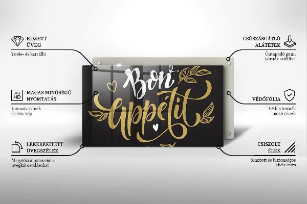 Sklenená doska na krájanie Bon Appetit