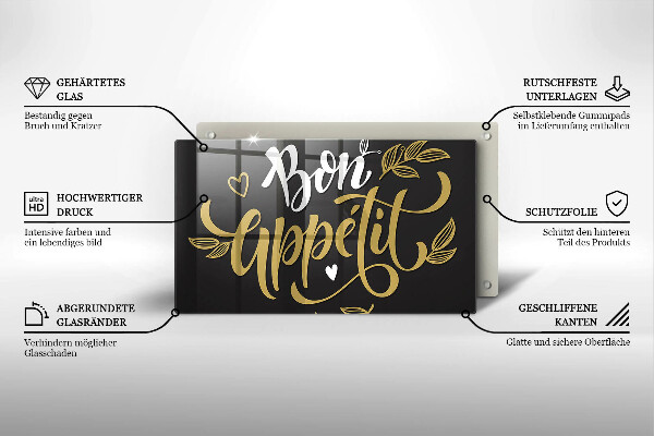 Sklenená doska na krájanie Bon Appetit