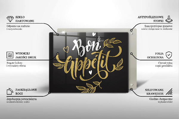 Sklenená doska na krájanie Bon Appetit