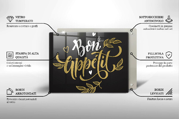 Sklenená doska na krájanie Bon Appetit