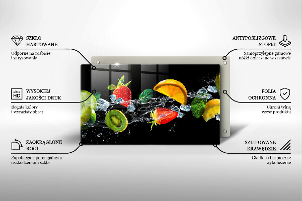 Sklenená doska na krájanie Ovocie vo vode