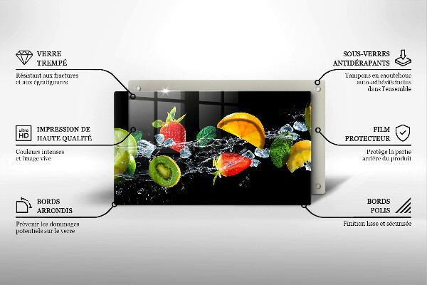 Sklenená doska na krájanie Ovocie vo vode