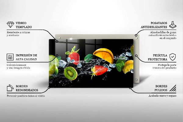 Sklenená doska na krájanie Ovocie vo vode