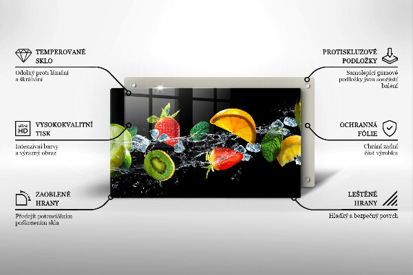 Sklenená doska na krájanie Ovocie vo vode