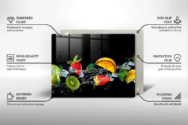 Sklenená doska na krájanie Ovocie vo vode