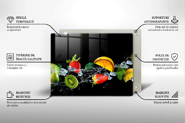 Sklenená doska na krájanie Ovocie vo vode