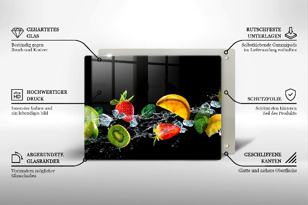 Sklenená doska na krájanie Ovocie vo vode