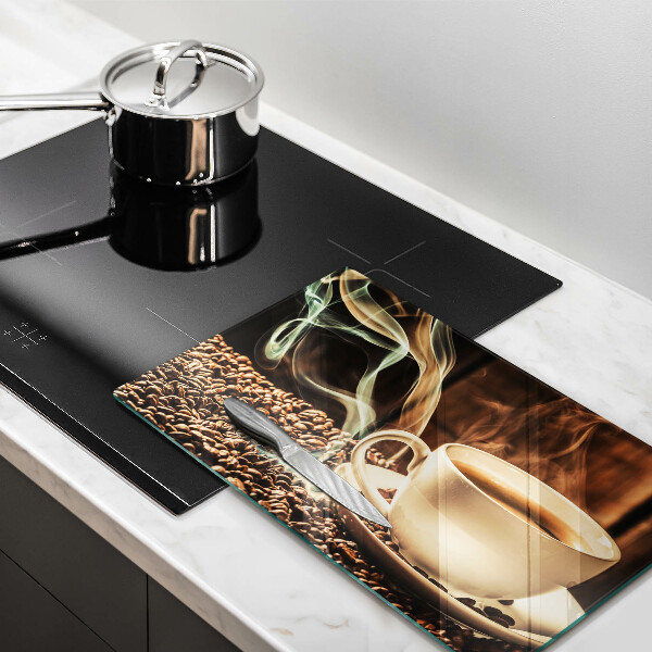 Sklenená doska na krájanie Šálka a kávové zrná