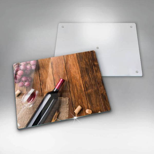 Sklenená doska na krájanie Fľaša červeného vína