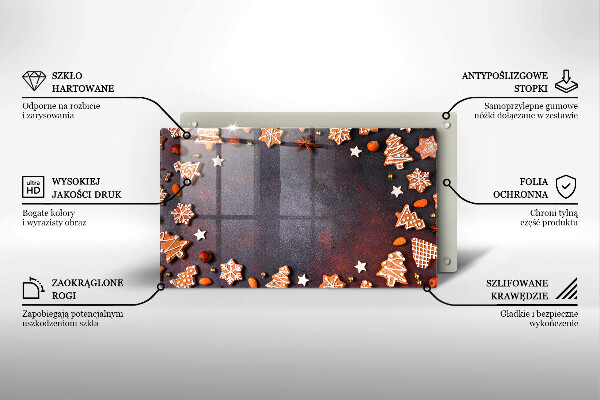 Sklenená doska na krájanie Perníkové Vianoce