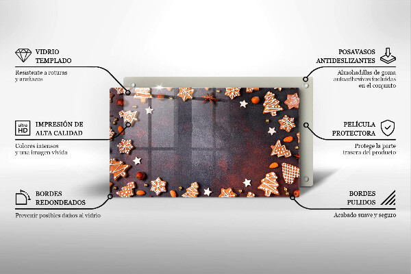 Sklenená doska na krájanie Perníkové Vianoce