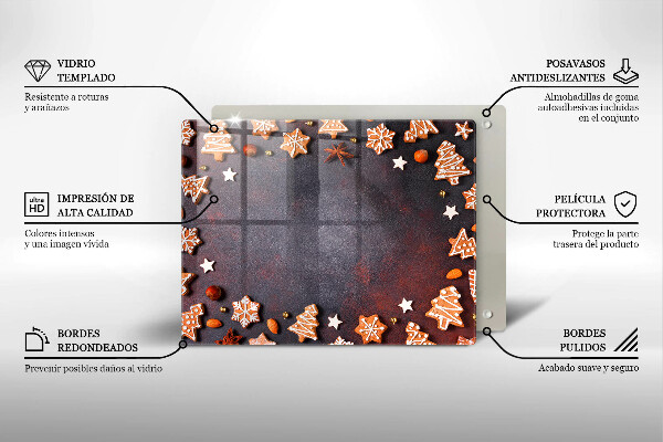 Sklenená doska na krájanie Perníkové Vianoce