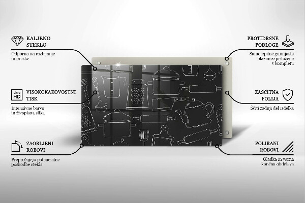 Sklenená doska na krájanie Kreslené kuchynské doplnky