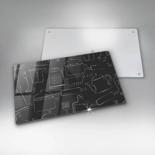 Sklenená doska na krájanie Kreslené kuchynské doplnky