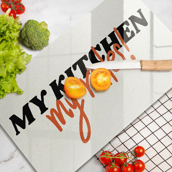 Sklenená doska na krájanie My kitchen my rules