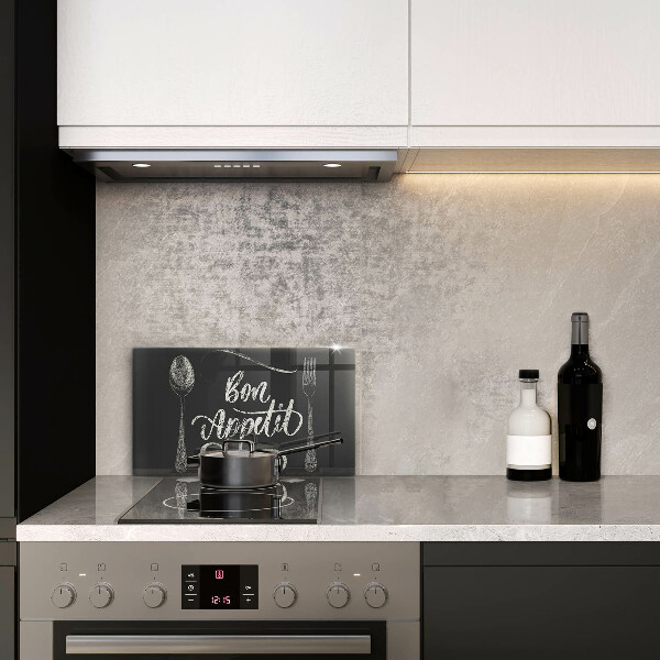 Sklenená doska na krájanie Nápis Bon Appetit