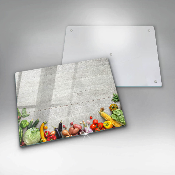 Sklenená doska na krájanie Zelenina na doskách