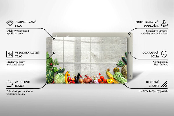 Sklenená doska na krájanie Zelenina na doskách