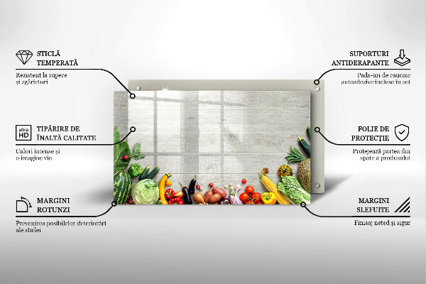 Sklenená doska na krájanie Zelenina na doskách