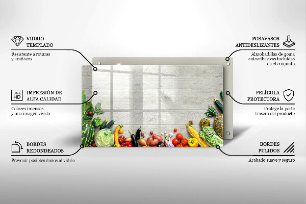 Sklenená doska na krájanie Zelenina na doskách