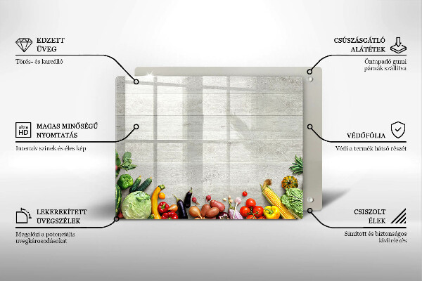 Sklenená doska na krájanie Zelenina na doskách