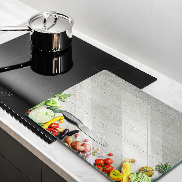 Sklenená doska na krájanie Zelenina na doskách