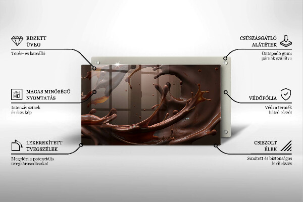 Sklenená doska na krájanie Tekutá čokoláda