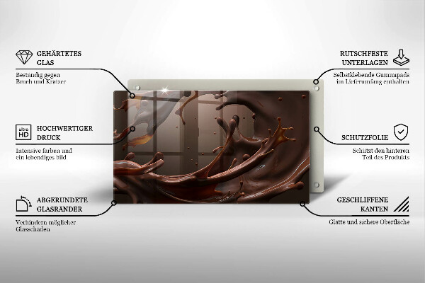 Sklenená doska na krájanie Tekutá čokoláda