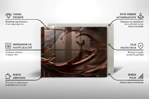 Sklenená doska na krájanie Tekutá čokoláda