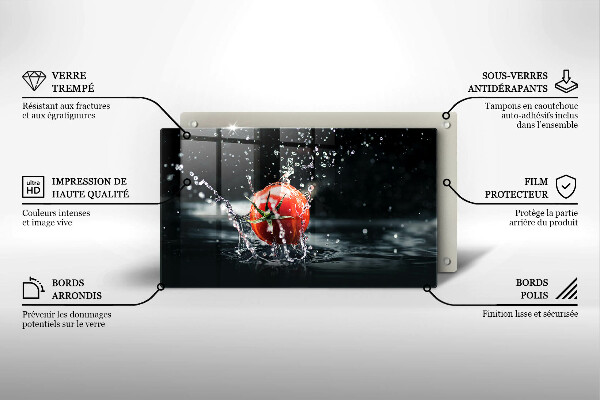 Sklenená doska na krájanie Paradajka vo vode