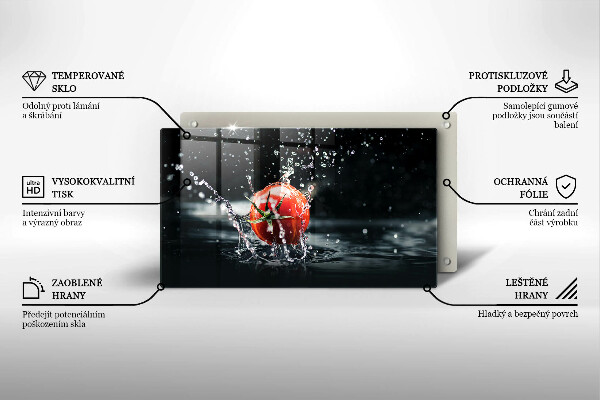 Sklenená doska na krájanie Paradajka vo vode