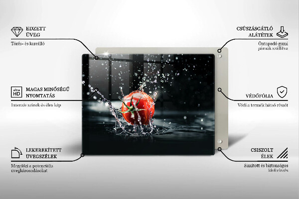 Sklenená doska na krájanie Paradajka vo vode