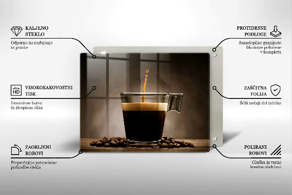 Sklenená doska na krájanie Sklo a kávové zrná