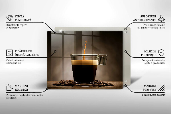 Sklenená doska na krájanie Sklo a kávové zrná