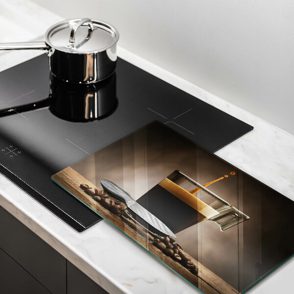 Sklenená doska na krájanie Sklo a kávové zrná