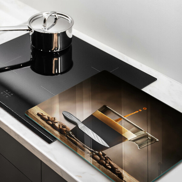 Sklenená doska na krájanie Sklo a kávové zrná