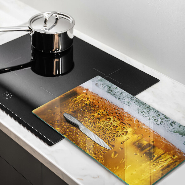 Sklenená doska na krájanie Mokrý pohár piva