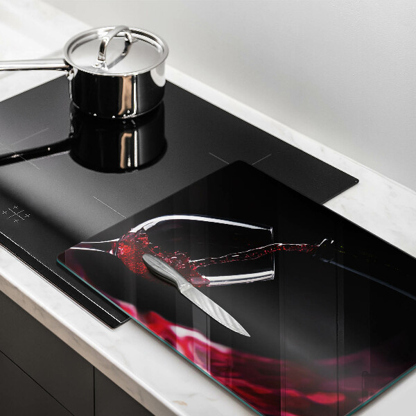 Sklenená doska na krájanie Pohárik červeného vína