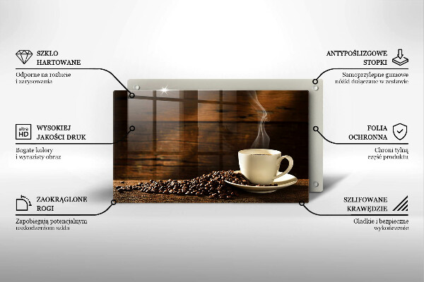 Sklenená doska na krájanie Drevená šálka na kávu