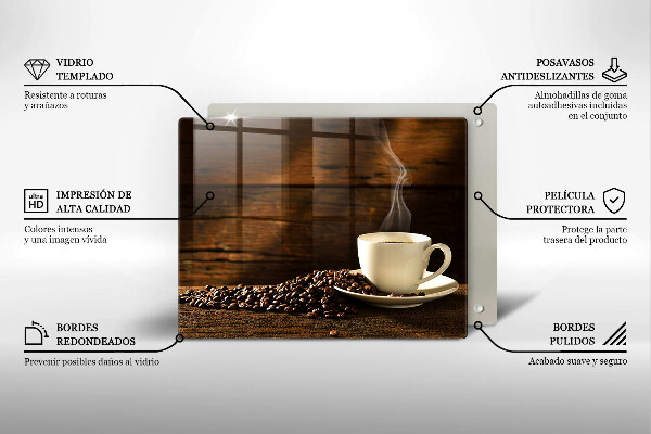Sklenená doska na krájanie Drevená šálka na kávu